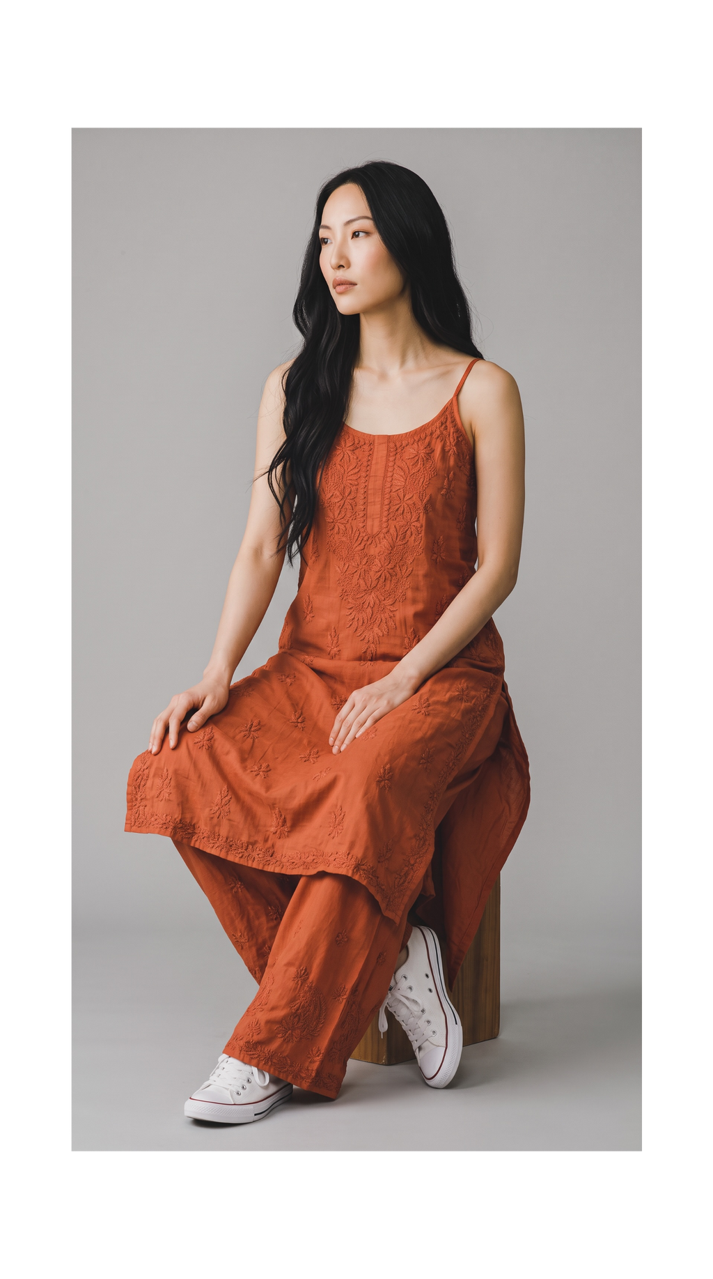 Gul Rust Chikankari Kurta Set