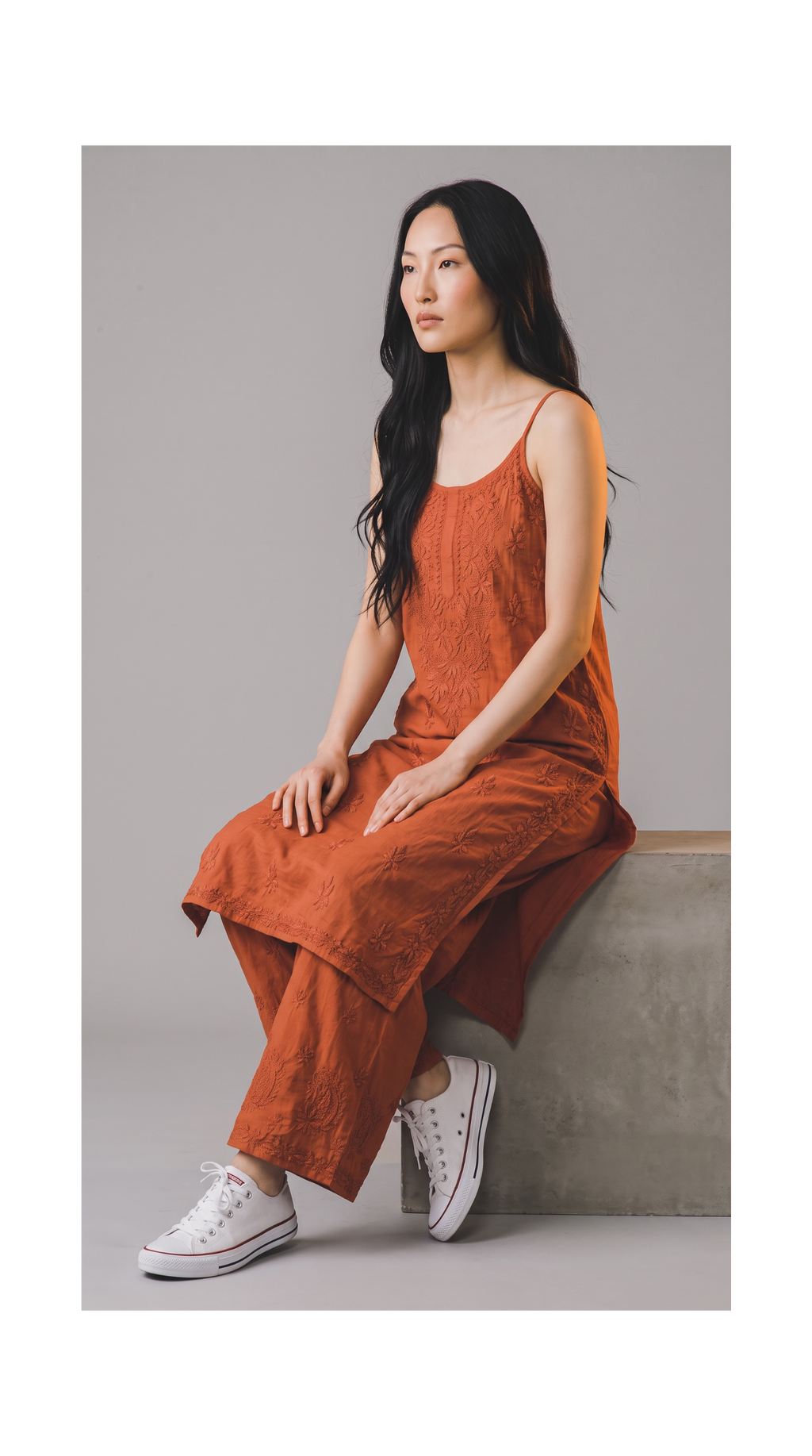 Gul Rust Chikankari Kurta Set