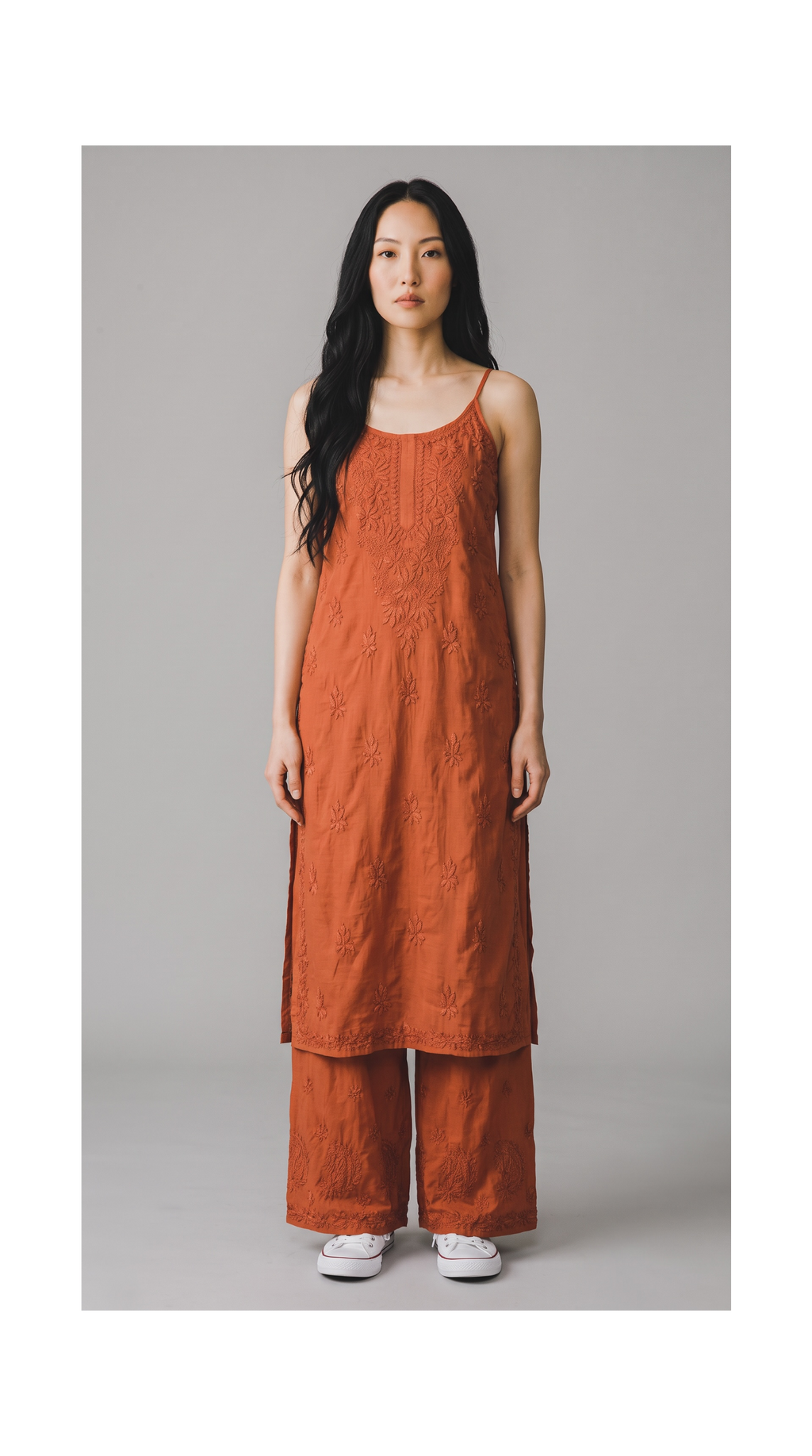 Gul Rust Chikankari Kurta Set