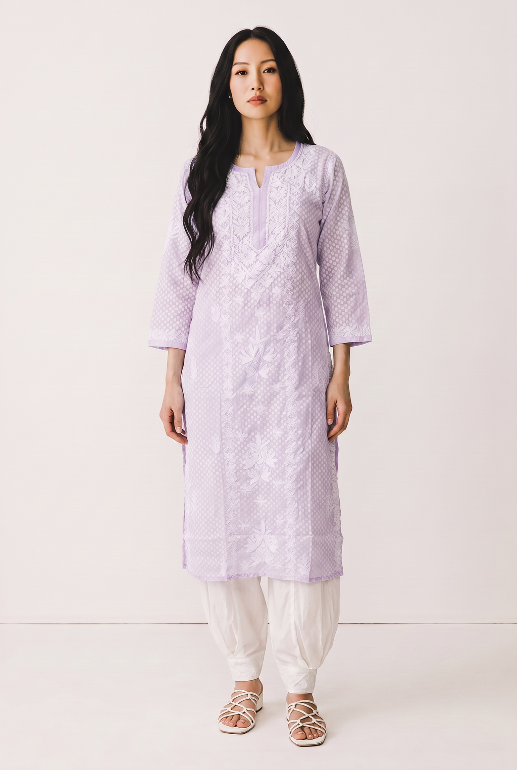 Hand Chikankari Brasso Cotton Kurti