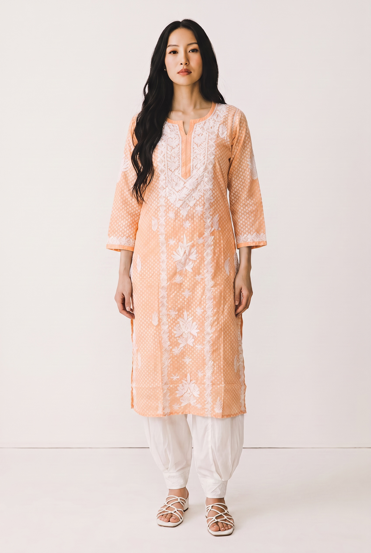Hand Chikankari Brasso Cotton Kurti