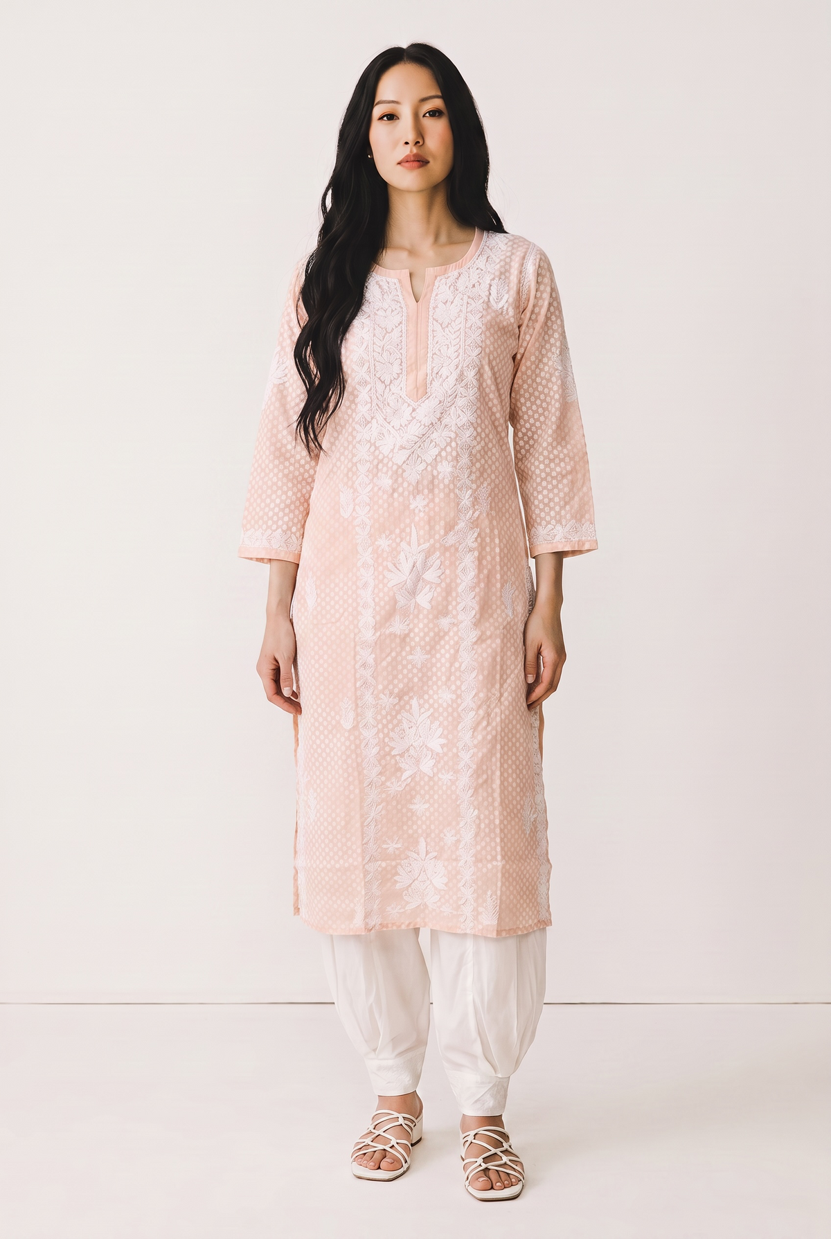 Hand Chikankari Brasso Cotton Kurti
