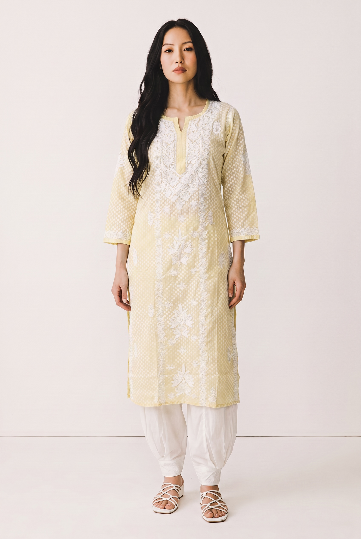 Hand Chikankari Brasso Cotton Kurti
