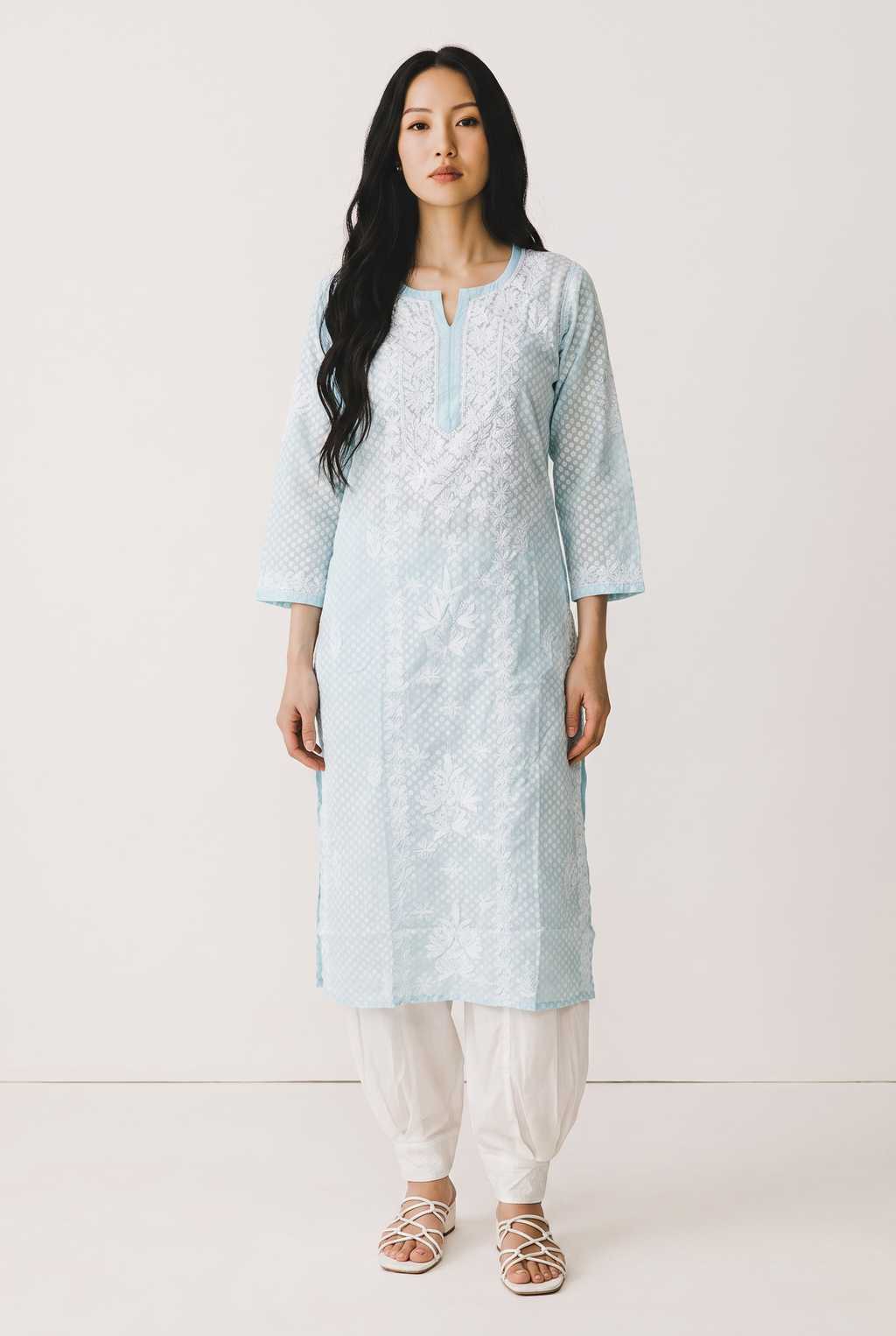 Hand Chikankari Brasso Cotton Kurti