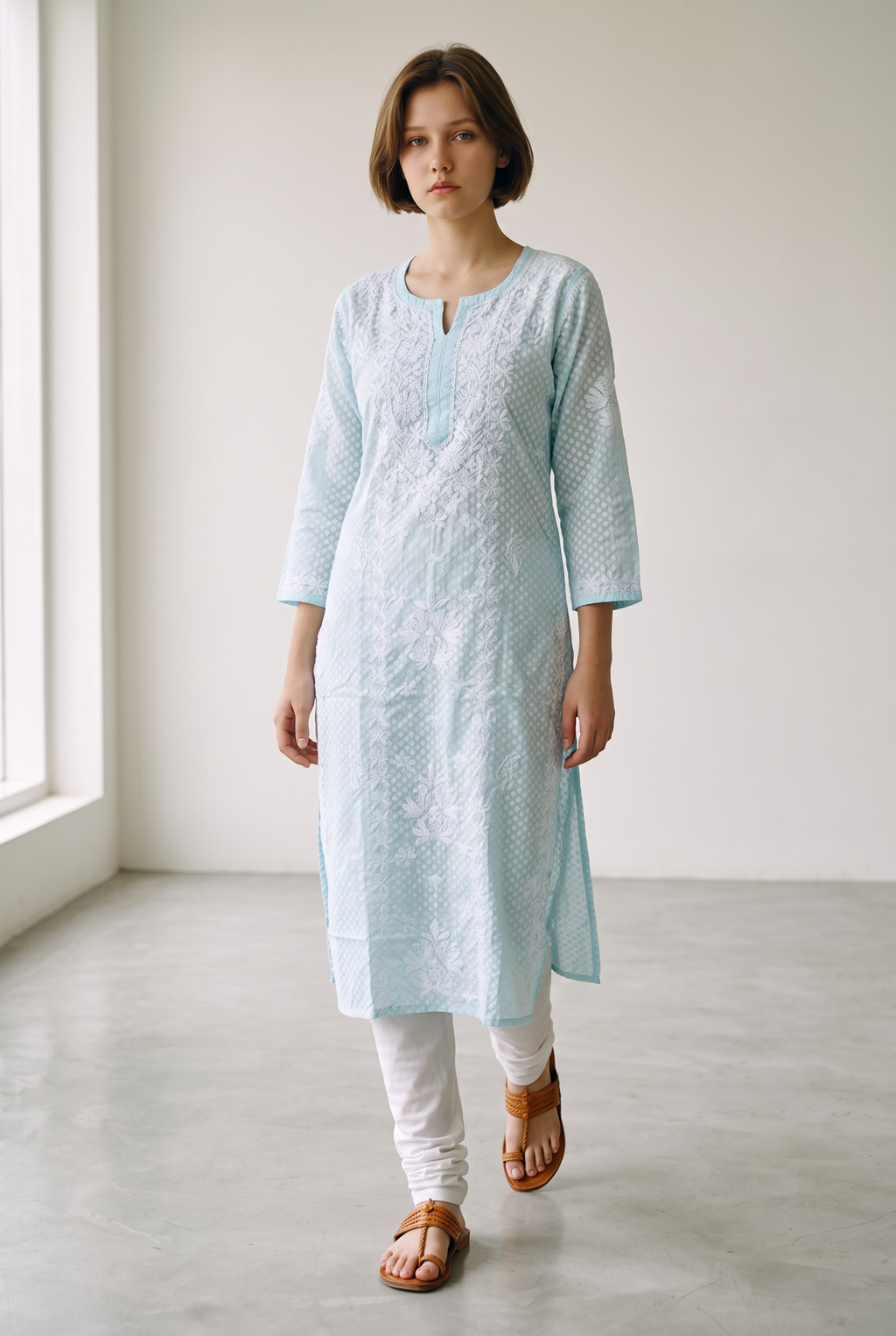 Hand Chikankari Brasso Cotton Kurti