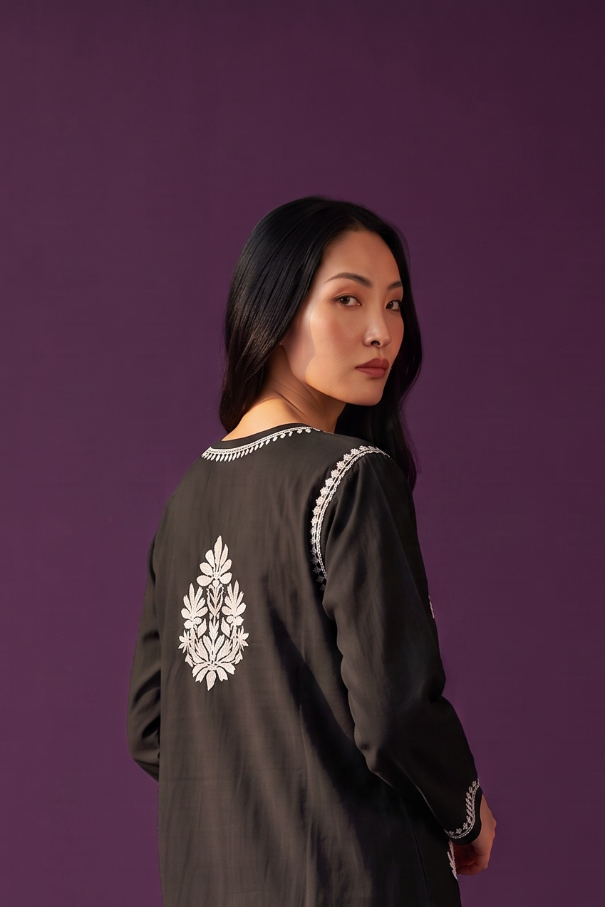 Hand Chikankari Rayon Kurta Palazzo Set