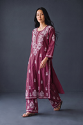 Hand Chikankari Rayon Kurta Palazzo Set