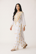Gulnaar Premium Rayon Hand Chikankari Kurta Palazzo Set