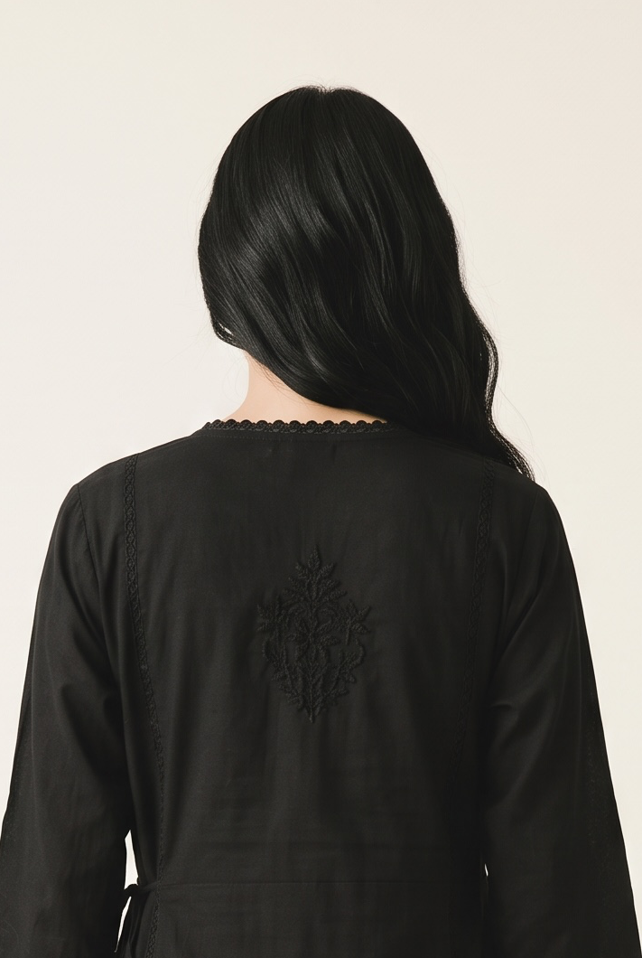 Nazakat Black Angarakha Kurta
